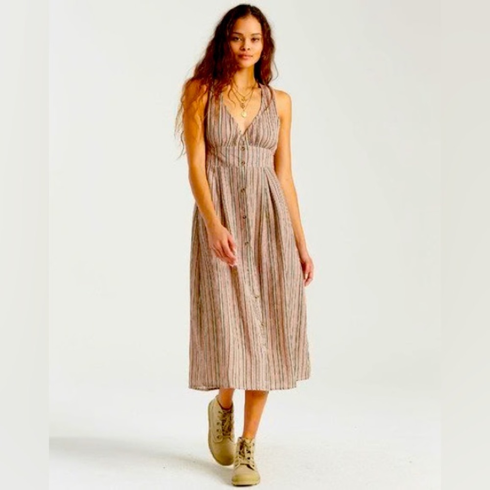 Billabong full length button up dress